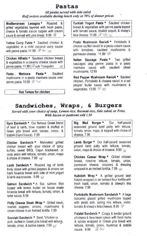 The Med menu – SLC menu