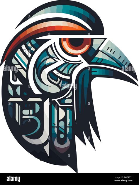 Vector ornamental ancient raven, crow illustration. Abstract historical ...