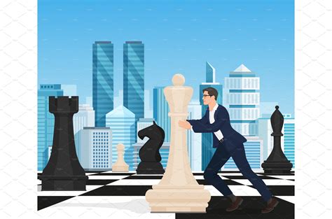 Chess strategy business competition | Vector Graphics ~ Creative Market