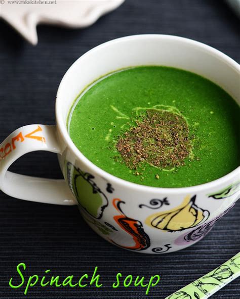 Palak soup | Easy spinach soup recipe | Soup recipes - Raks Kitchen