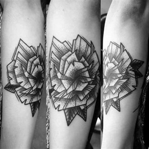 40 Geometric Rose Tattoo Designs For Men - Flower Ink Ideas