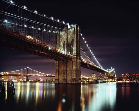 Brooklyn Bridge At Night Photograph by Andrew C Mace - Fine Art America