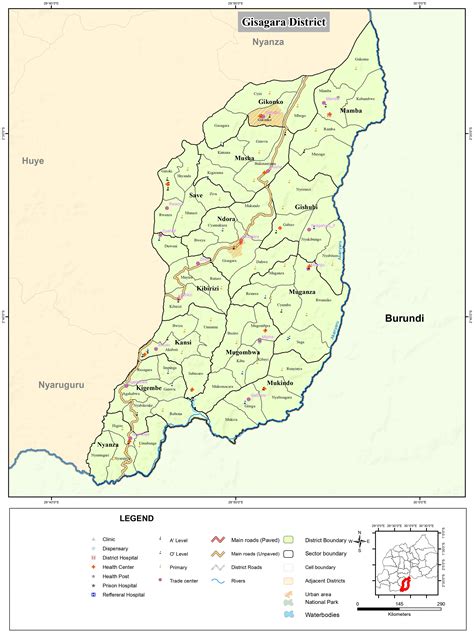 Carte du district de Gisagara