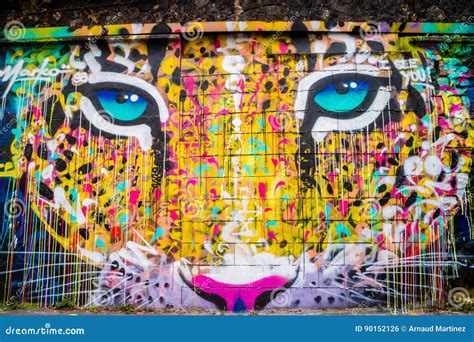 Colorful Street Painting Graffiti Art Editorial Photo - Image of wall ...