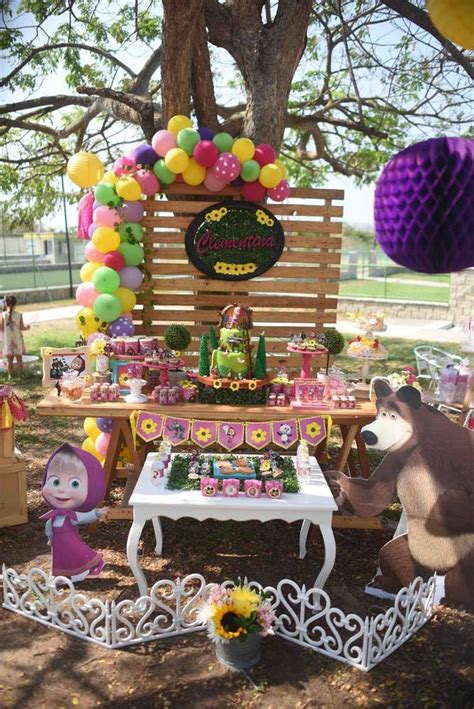 Masha & the Bear Birthday Party Birthday Party Ideas | Photo 24 of 29 Bear Birthday Party, Bear ...