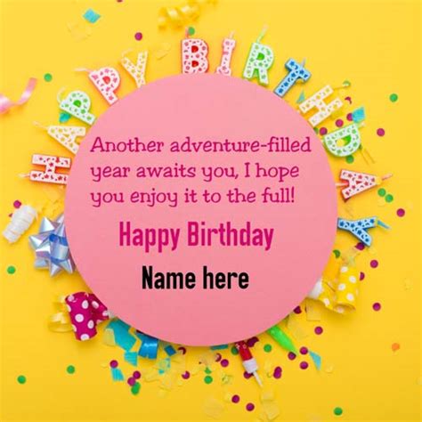 Happy Birthday Greetings Card With Name For Wishes