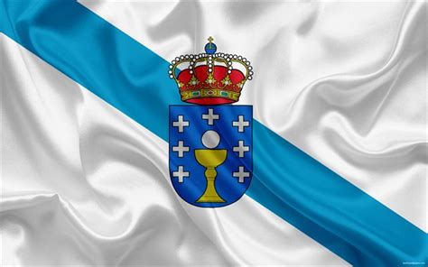 Download wallpapers Flag of Galicia, autonomous community, province, Spain, silk flag, Galicia ...