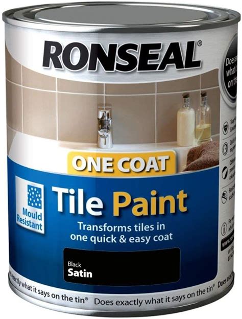 Ronseal One Coat Tile Paint - Black: Amazon.co.uk: DIY & Tools