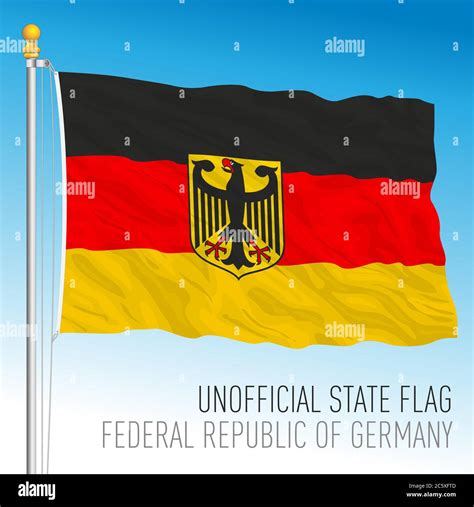 Flag of Germany, unofficial variant with coat of arms, vector ...