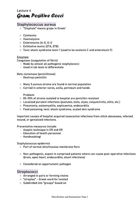 Lecture 4 - Gram Positive Cocci - Lecture 4 Gram Positive Cocci ...