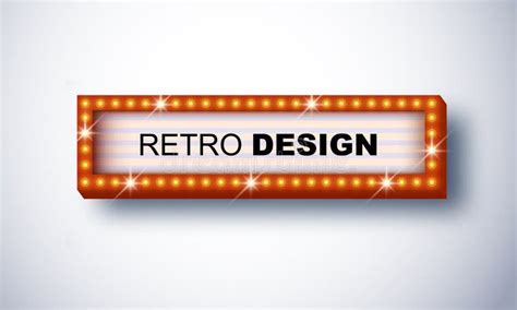 Vector Retro Signboard, Lightbox Illustration with Customizable Design on Clean Background ...