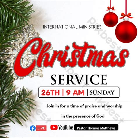 Church Christmas Service Social Media Flyer | PSD Free Download - Pikbest