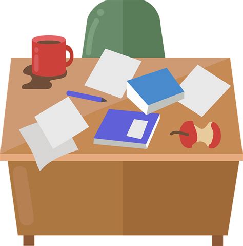 Messy desk clipart. Free download transparent .PNG | Creazilla