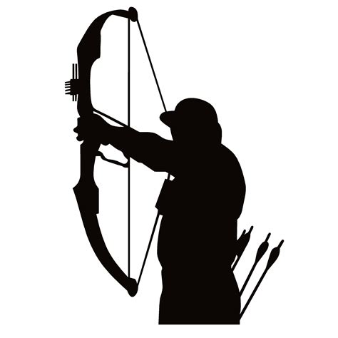 Archery Bow Hunter Shooting Decal - Archery Deer Bow Hunter Shooting