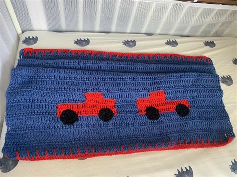 Red truck crochet babies blanket