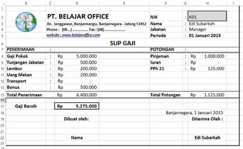 Slip Gaji Excel Satu Lembar Beberapa Slip Sekaligus