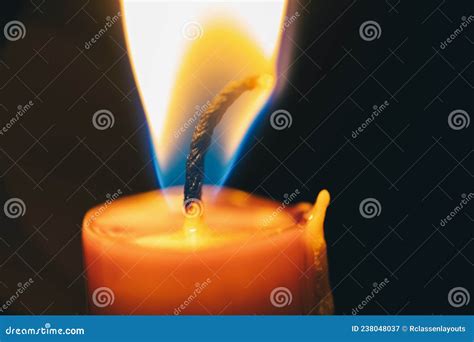 Candle Flame Close Up on a Black Background Stock Image - Image of ...