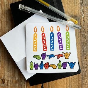 Sign Language Birthday Card / ASL Happy Birthday Card / Sign - Etsy