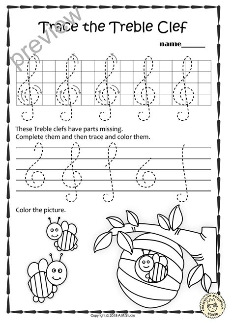 Treble Clef Worksheet Pdf