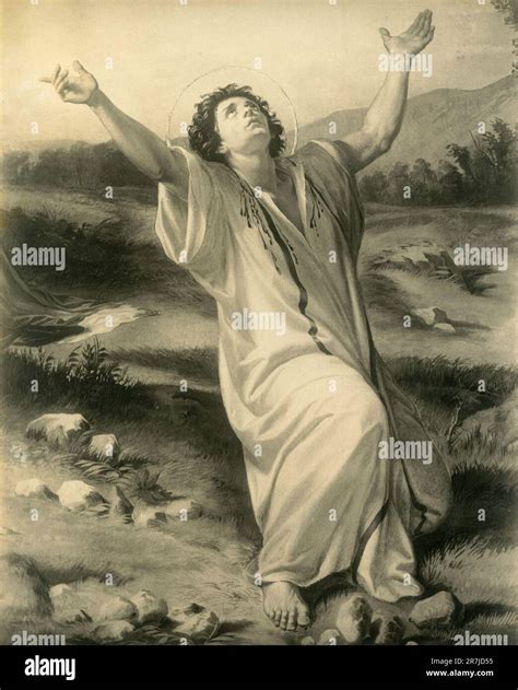 The Lapidation of St. Stephen, painting by Italian artist Cesare Mariani, St. Lawrence church ...