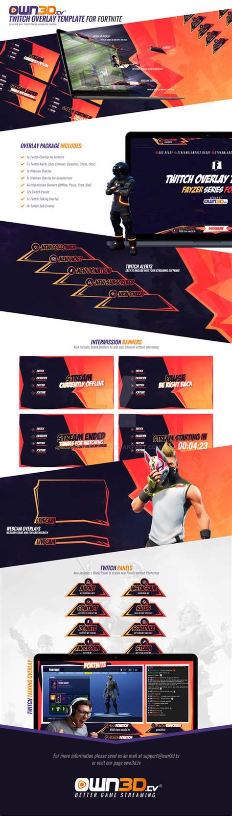 Twitch Overlay Complete Set Design for Fortnite by mystcART on DeviantArt