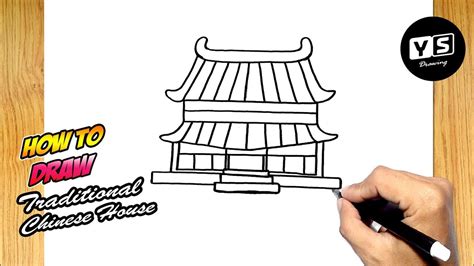 How to draw Traditional Chinese House - YouTube