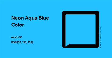 Neon Aqua Blue color hex code is #23C1FF