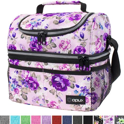 Insulated Dual Compartment Lunch Bag for Women, Ladies | Double Deck ...