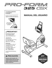 ProForm 325 Csx Bike Manual