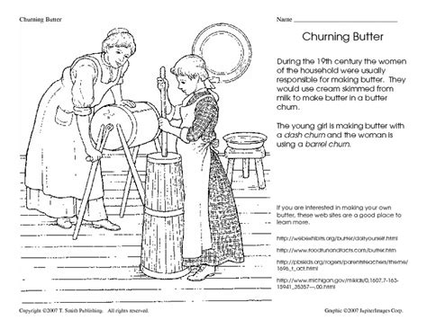 Churning Butter Worksheet for 3rd - 5th Grade | Lesson Planet