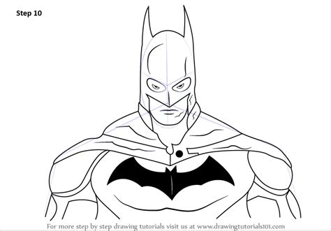 Learn How to Draw Batman Face (Batman) Step by Step : Drawing Tutorials