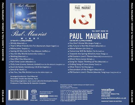 Paul Mauriat • Windy & You Don't Know Me SACD Hybrid Stereo | eBay