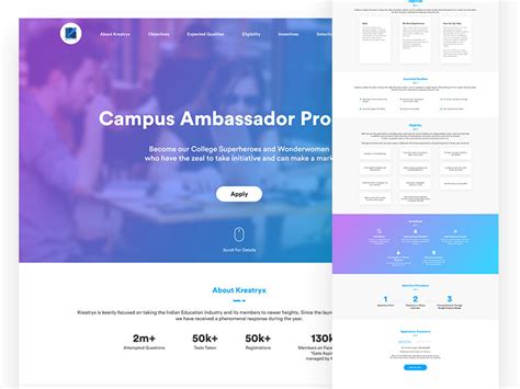 Campus Ambassador Program Landing Page by Alok Sharma on Dribbble