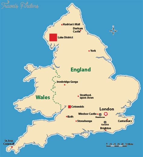 England Map Tourist Attractions - TravelsFinders.Com