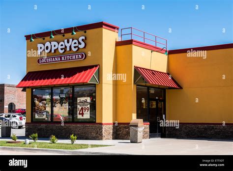 Popeye's, the exterior of a Cajun style restaurant and fast food franchise. Oklahoma City ...