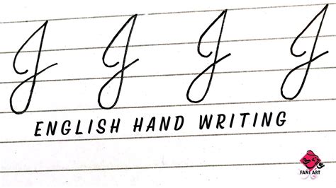 Cursive Writing English Capital Letter J in four lines | Hand Writing for Beginners - YouTube