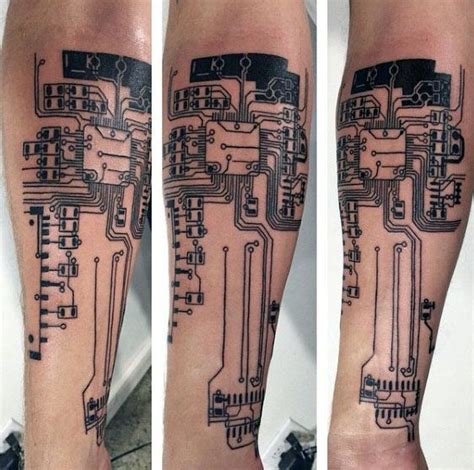 Tattoo Trends - Mens Outer Forearm Circuit Board Tattoo ...