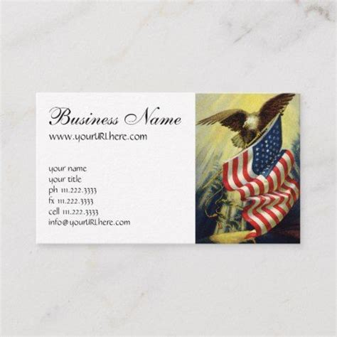 Vintage Patriotism, Patriotic Eagle American Flag Business Card | Zazzle.com | Vintage business ...