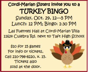 turkey-bingo – St. Anthony Mary Claret Catholic Church