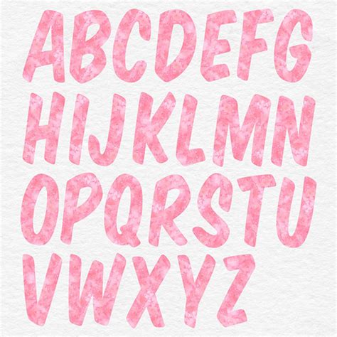 PINK WORDS Watercolor Font Clipart Pink Alphabet Pink | Etsy