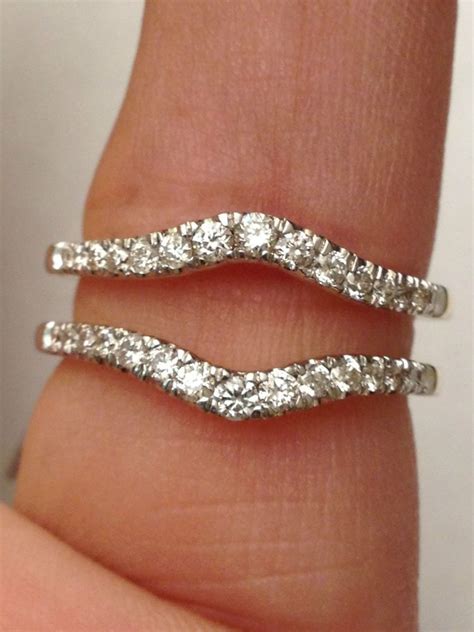 NEW Solitaire Enhancer Diamonds Ring Guard Wrap 14k White Gold Wedding Band | Jewelry & Watches ...