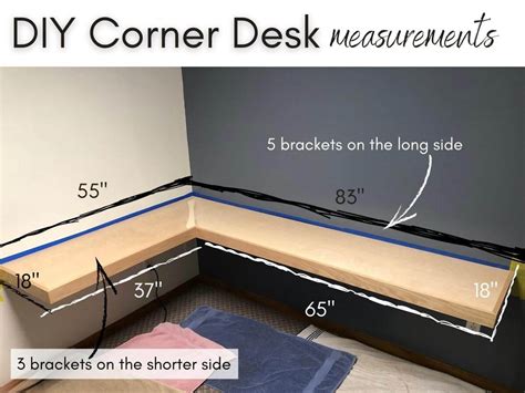 DIY Corner Wood Floating Desk With Simple Brackets - The DIY Nuts