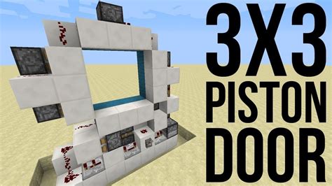 minecraft redstone 3x3 piston door tutorial - YouTube