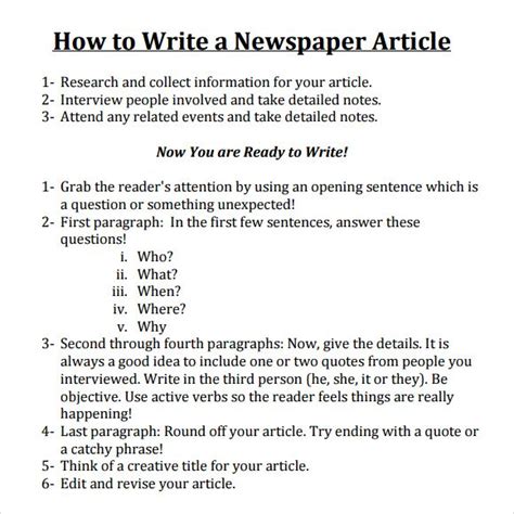 News Article Outline - Examples, Format, Pdf