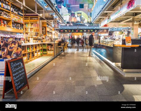 Inside the Markthal with food stalls Stock Photo - Alamy