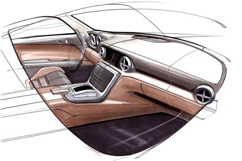 Mercedes-Benz SLK Interior Design Sketch - Car Body Design