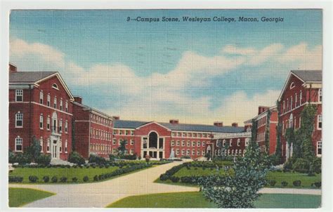 1945 Postmarked Postcard Campus Scene Wesleyan College Macon Georgia GA | Macon georgia, Macon ...