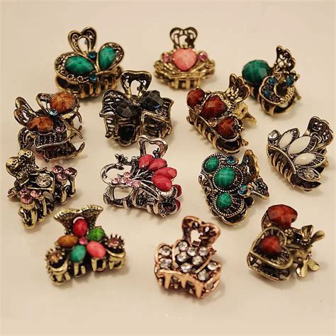 Women Vintage Metal Butterfly Small Mini Hair Clip Claw Clamp Retro ...