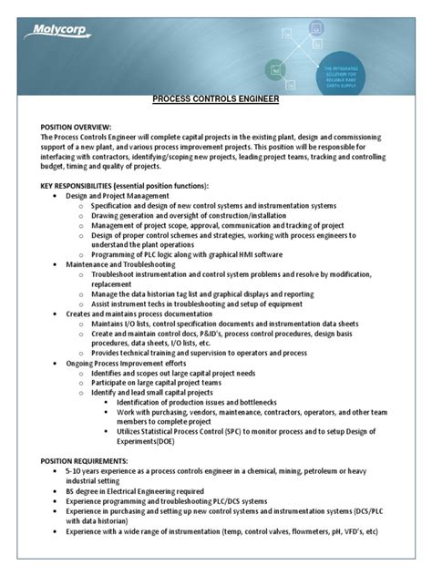 Process Controls Engineer | PDF | Instrumentation | Specification ...