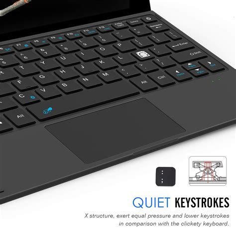 Arteck Microsoft Surface Go Type Cover, Ultra-Slim Portable Bluetooth ...